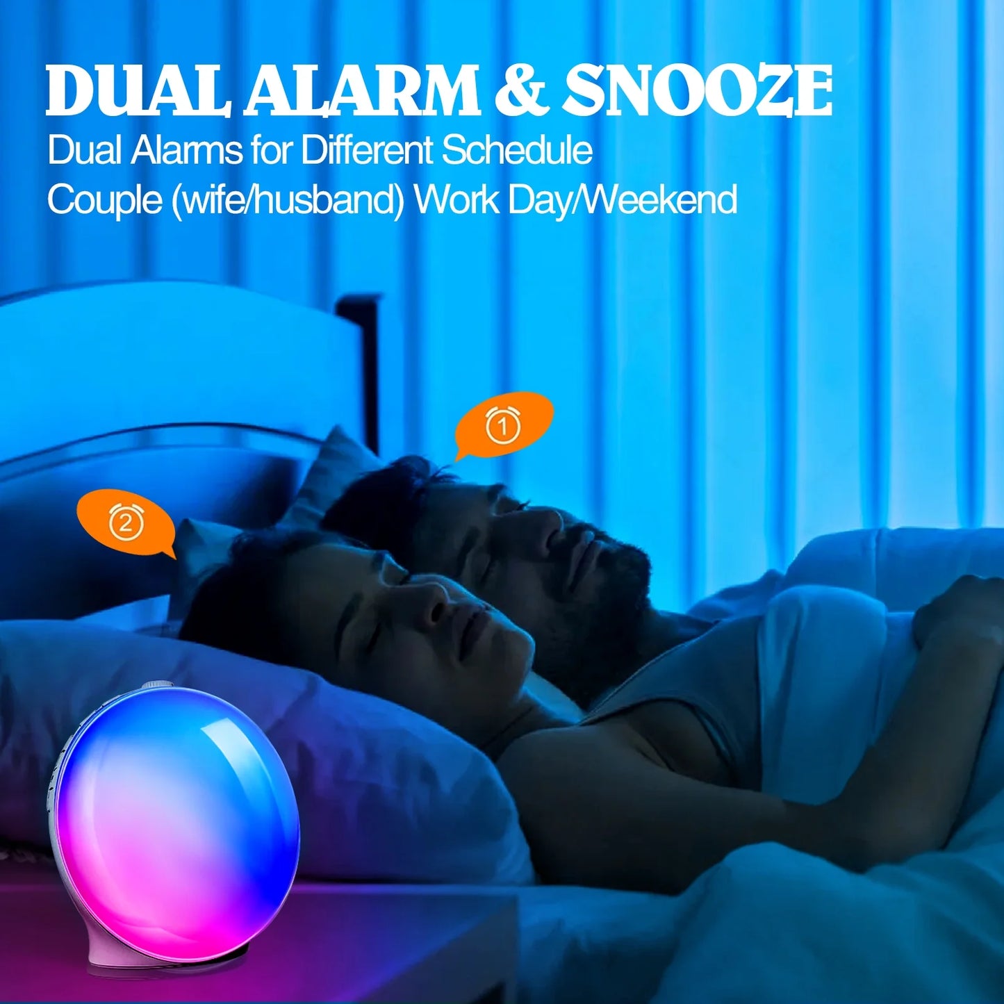Experience Gentle Mornings with the Sunrise Alarm Clock - Dual Alarms, FM Radio, and 17 Colors for a Perfect Wake-Up!