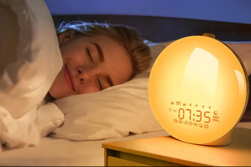 Experience Gentle Mornings with the Sunrise Alarm Clock - Dual Alarms, FM Radio, and 17 Colors for a Perfect Wake-Up!